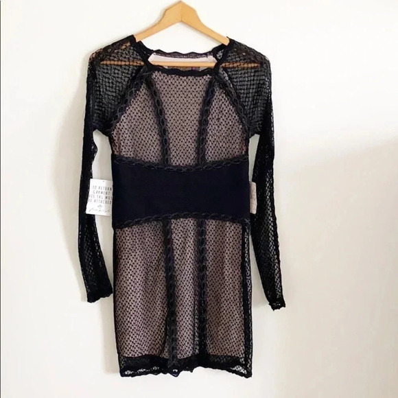 Free People Black Lace & Mesh Body-Con Dress - Picture 5 of 16